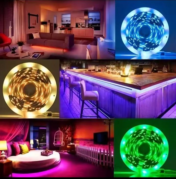 Лед лента музыкальная  Music  RGB, Bluetooth управление и пультом, комплект 20 метров