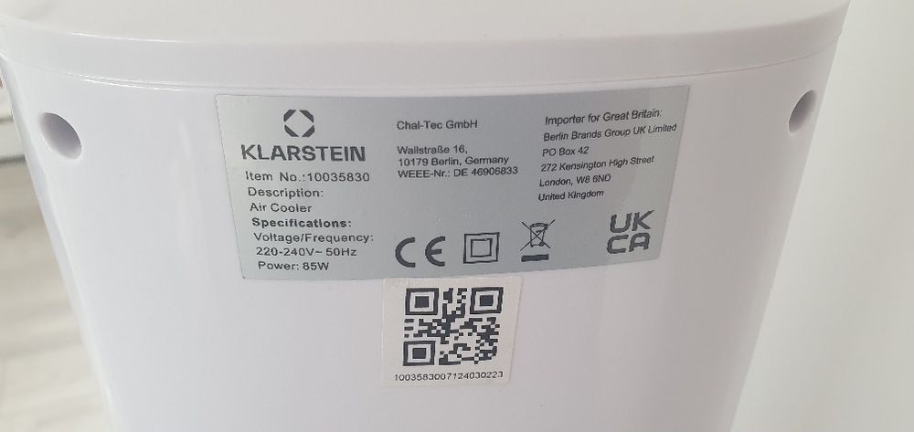 Klimatyzator wentylator 7 litrów Klarstein