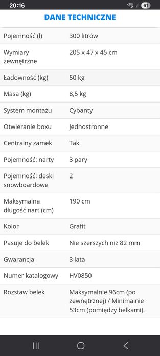 Box dachowy HAKR Relax 310 Grafit Mat