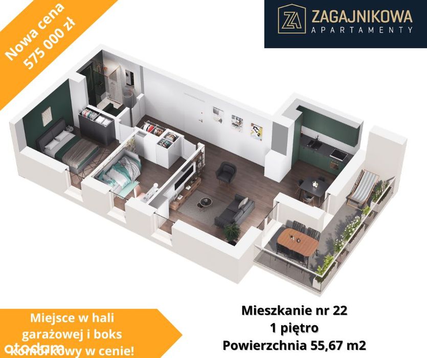 MIESZKANIE GOTOWE DO ODBIORU| Miejsce w hali i boks w cenie! | 575 000