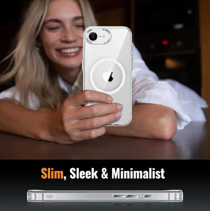 Obudowa magnetyczna etui do Iphone 16e przezroczysta