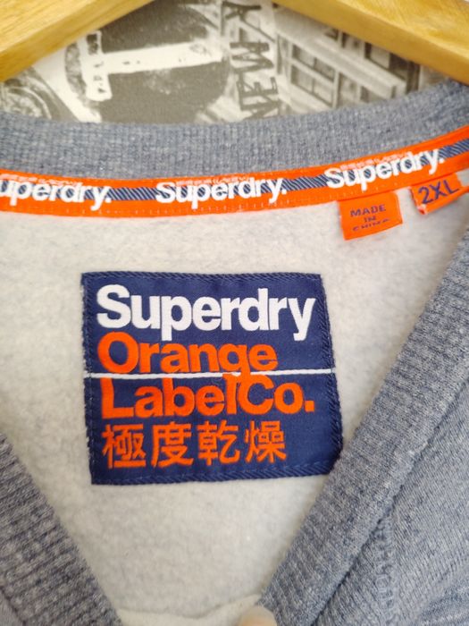 Szara bawełniana bluza superdry orange labelco