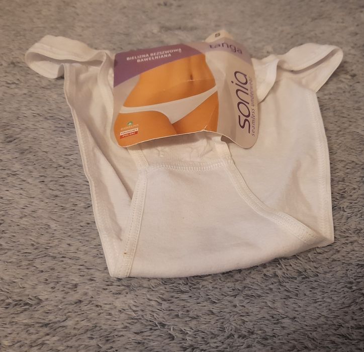 5 pack białych majtek bezszwowe bawełna rozm S