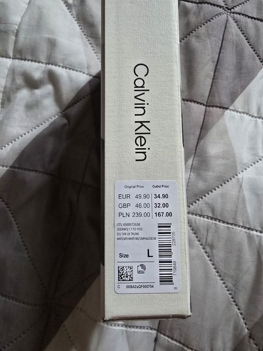 Boxerki majtki L  Calvin Klein 3 pary nowe