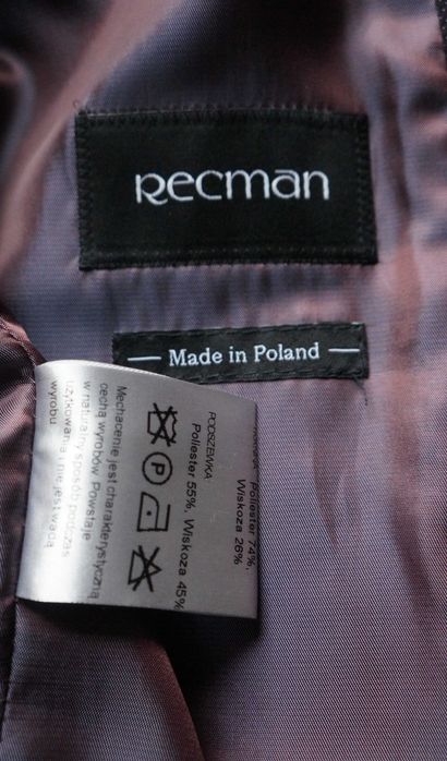Kamizelka Dwurzędowa Recman Rozmiar 56 Kolor Bordowy Głęboki