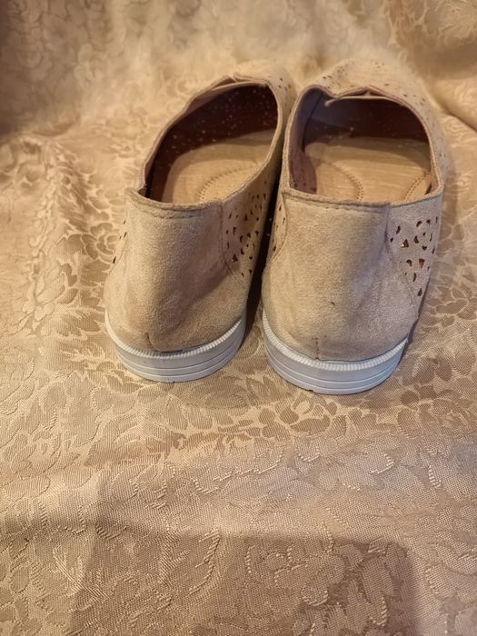 Mokasyny damskie Seastar rozm 41, skóra, beż, szersza stopa