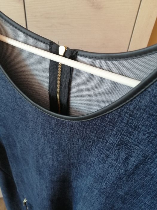 Sukienka granatowa (imitacja jeasnu)
