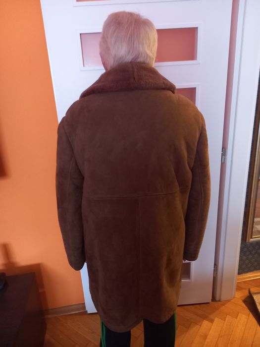 Kożuch męski brązowy