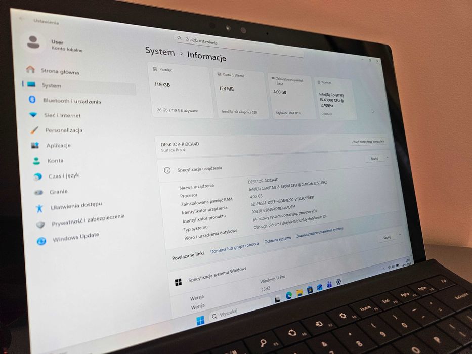 Microsoft Surface PRO 4 Intel i5-6300U/ 4GB/128GB