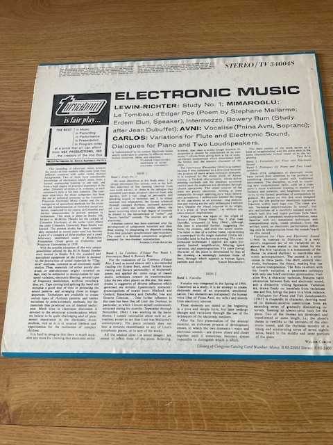vinil Electronic Music I– Andres Lewin-Richter e outros