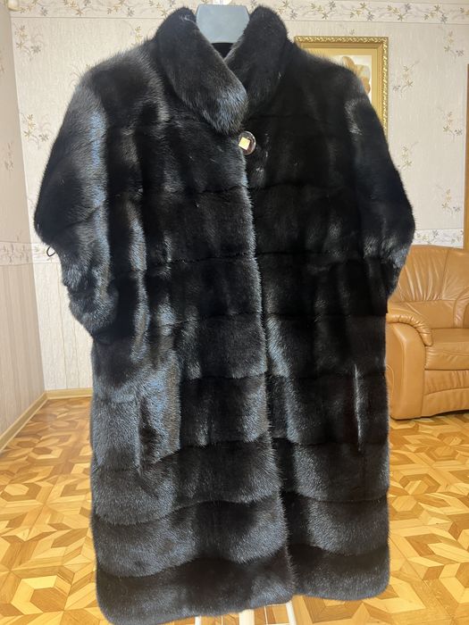 Шикарний норковий жилет Langiotti плюшева шуба норка крій кімоно