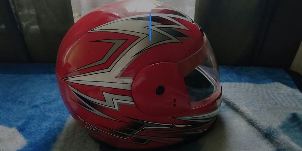 Kask YOHE FULL FACE 59-60 cm, stylowy czerwony, na skuter i motocykl