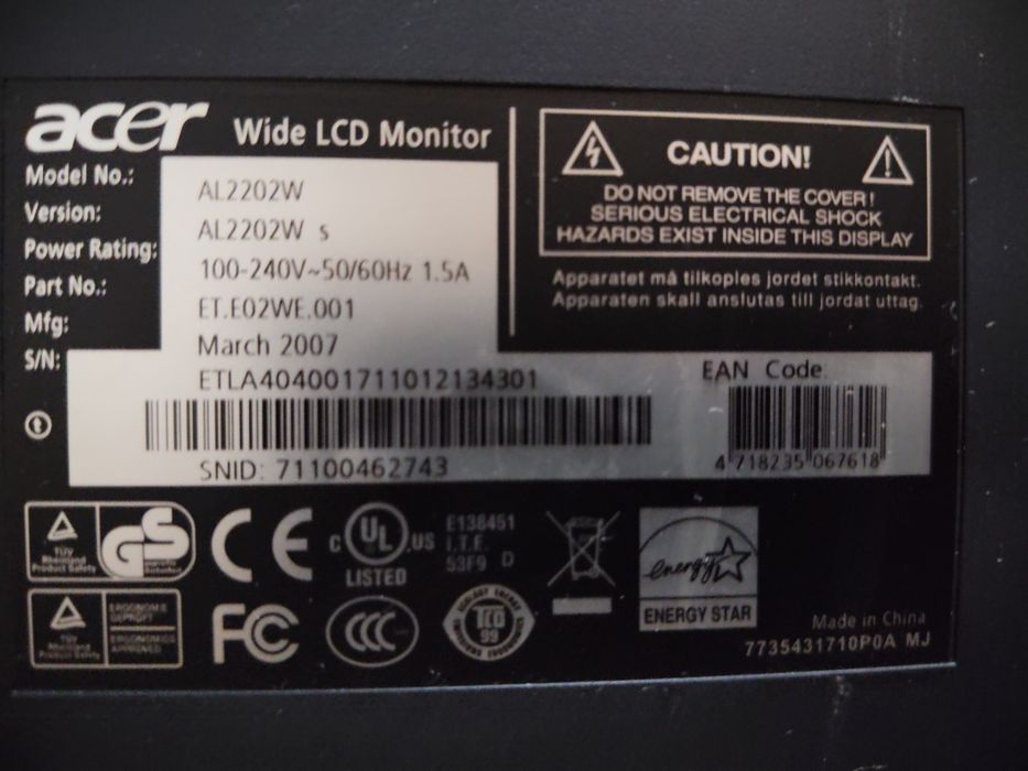 Monitor Acer   AL2002W