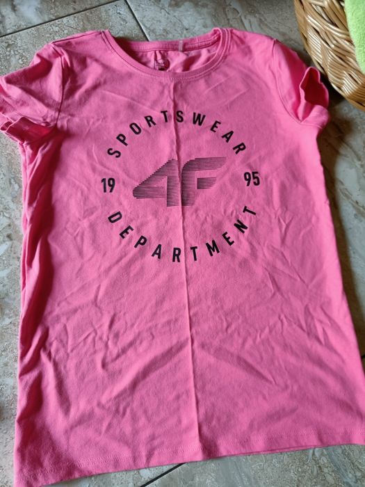 Koszulka neonowy róż 4F.