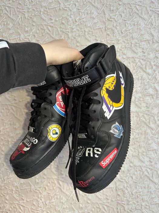Nike Air Force 1 Mid Supreme NBA Black розмір 44,5.