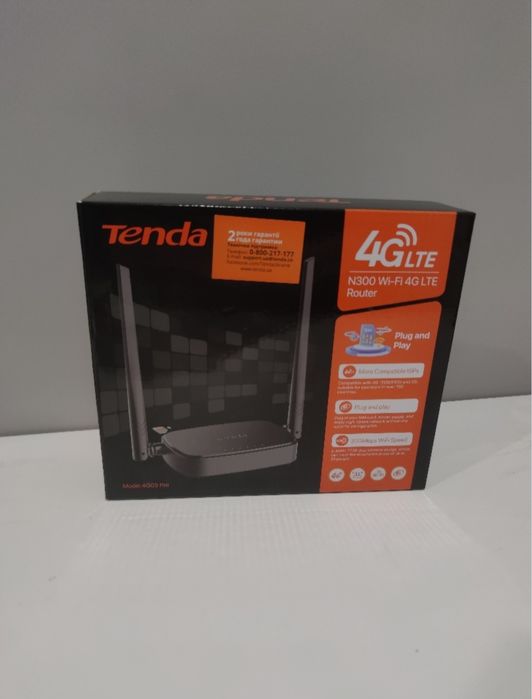 Роутер Tenda 4G LTE N300 Wi-Fi, практично новий, повний комплект