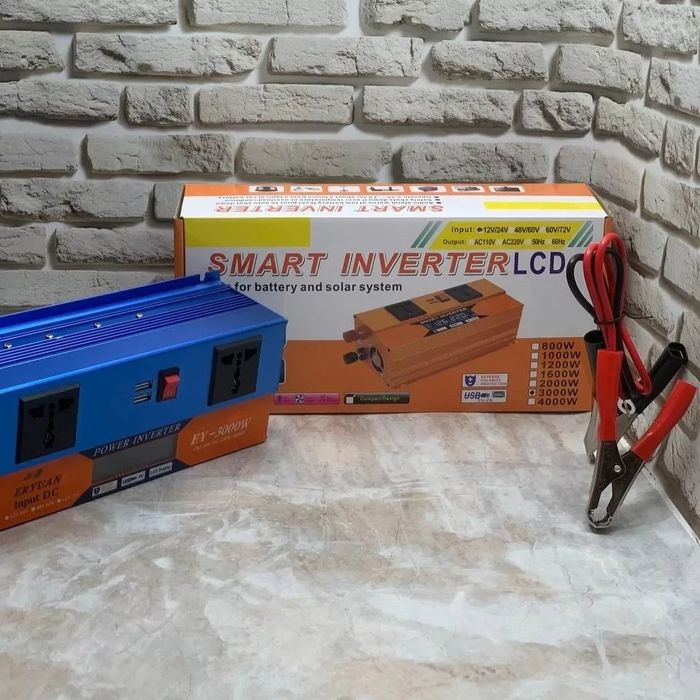 Преобразователь SMART с 12V/24V на 220V (3000W)инвертор автомобильный
