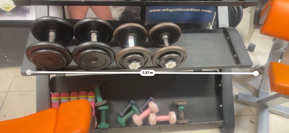 Suporte de Halteres Profissional (Rack 2 Níveis + Arrumação Inferior)
