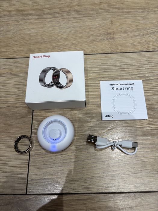 Smart ring JRing srebrny, tętno, saturacja, monitor snu, sktywność, ro