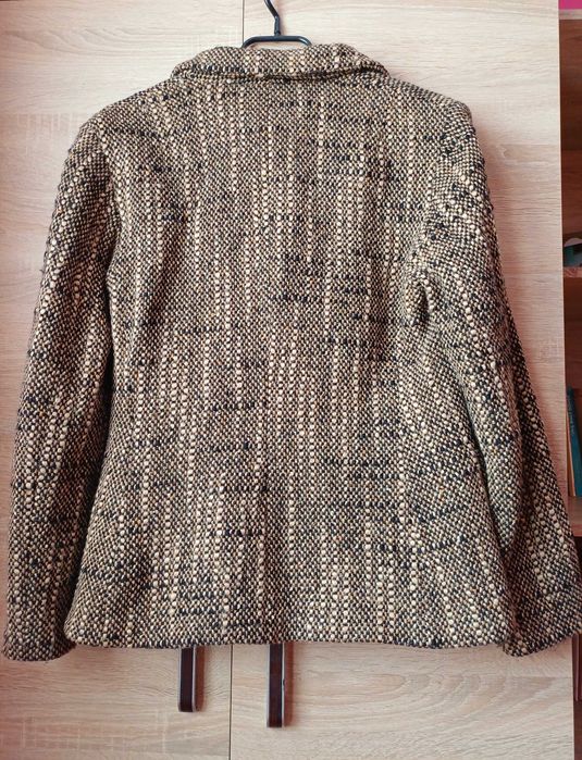 Marynarka ciepła w kratę L (42) WEŁNA