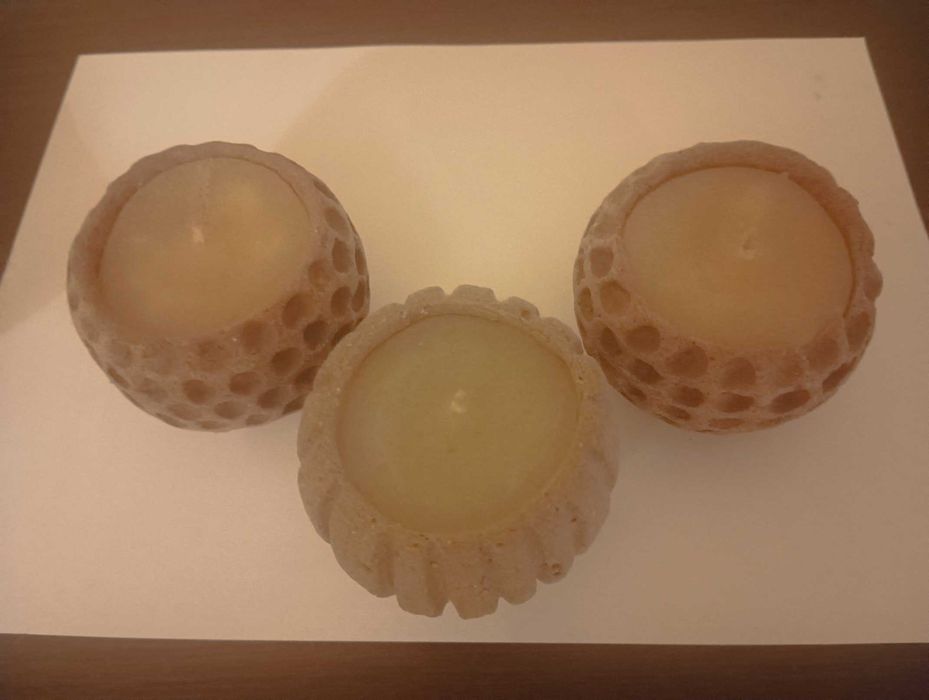 Velas artesanais, 7 cm diâmetro, não há duas iguais. valor unitário
