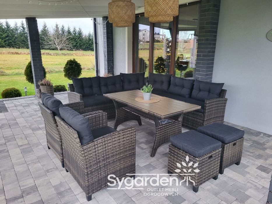 PROMOCJA!Zestaw mebli ogrodowych,Konifera, rogówka,2 fotele,2 pufy,