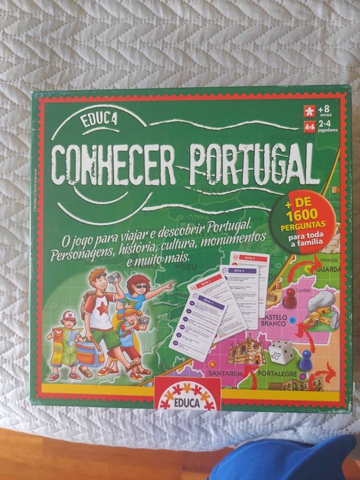 Jogo de Tabuleiro "Conhecer Portugal" Educa (+1600 Perguntas) - Em Excelente Estado
