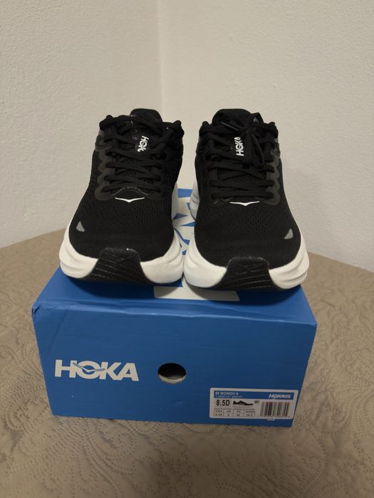 Hoka bondi 9 preto e branco 42