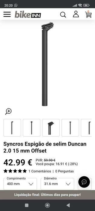 Espigão Syncros Ducan 2.0 - Novo