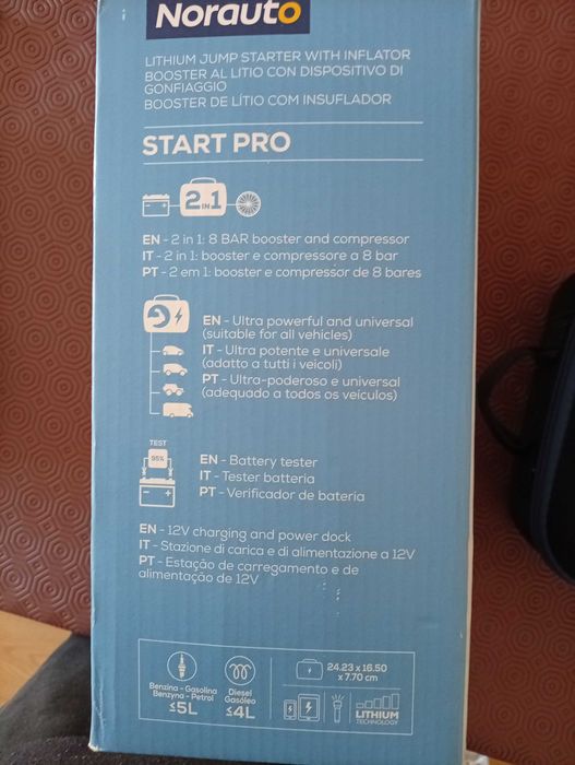 Booster Lithium STAR Pro - Carregador instantâneo de arranque de bateria