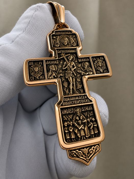 Золотой крест 585 весом 22,93 г.