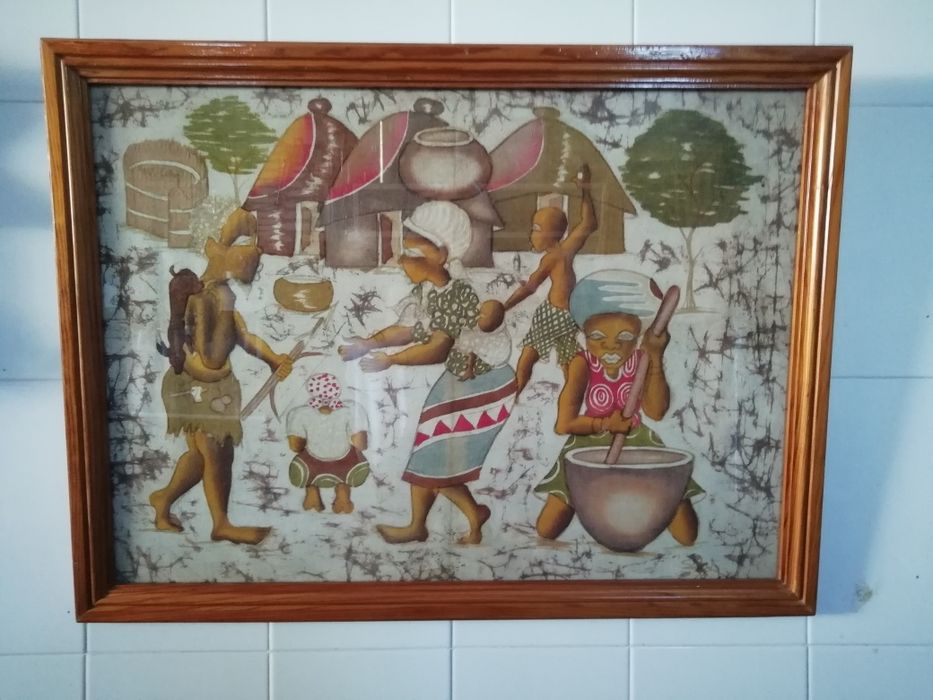 2 Quadros Bonitos Arte Africana feitos a Mão e Assinado pelo Artista