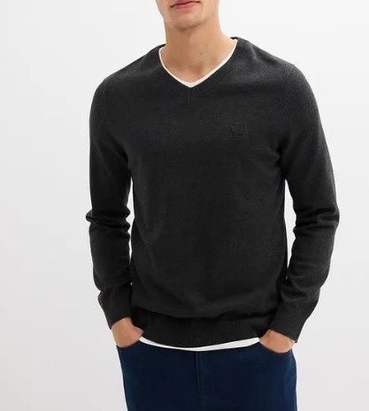 B.P.C sweter dzianinowy męski szary r.XL