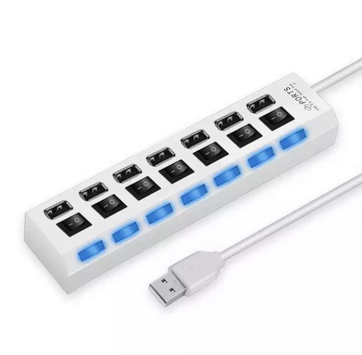 Usb Hub 4/7 роз'ємів з вимикачем.