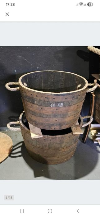 Donica z Beczki dębowej po whisky z uchwytami lub bez duże donice