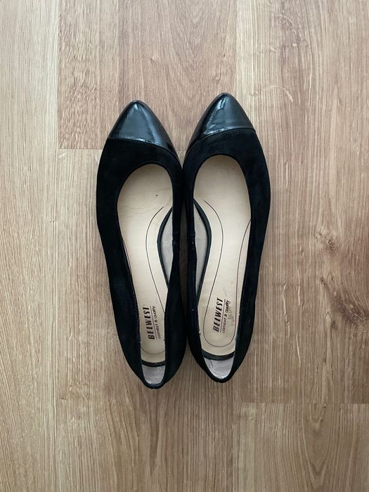 Buty skórzane, naturalna skóra i welur, rozmiar 40.5-41
