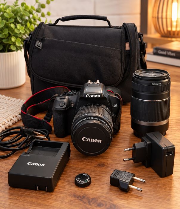 Фотоапарат Canon EOS 450D + 2 об'єктиви + сумка, зарядний пристрій