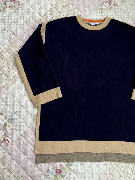 Granatowy sweter bluza z rozcięciami 2XL 44 jasper conran premium