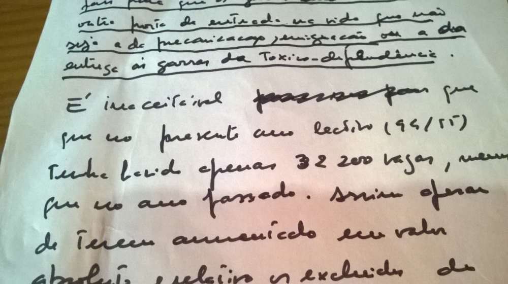 Manuscrito Carlos Carvalhas PCP - 1994 (Campanha CDU em Riba de Ave)