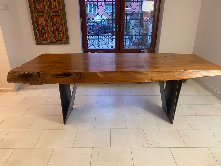 Stół z litego drewna mesquite 217 cm – live edge