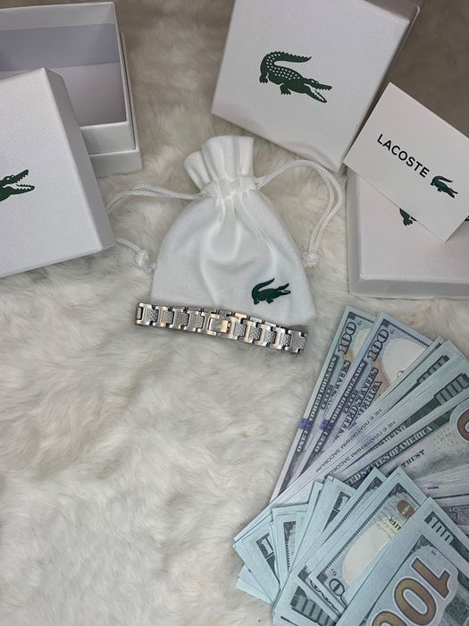 Браслет Lacoste/сріблястий браслет лакоста