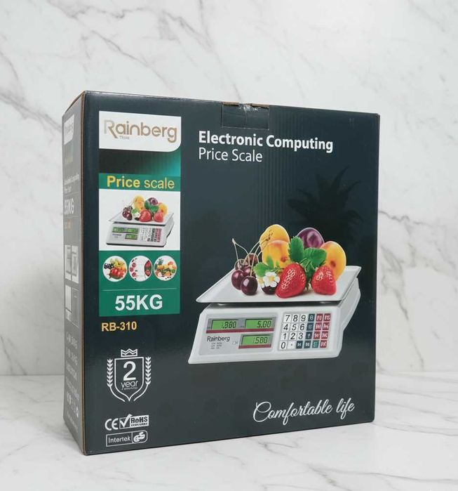 Ваги торгові Rainberg RB-310 до 55 кг (Акумулятор + Батарейки) весы