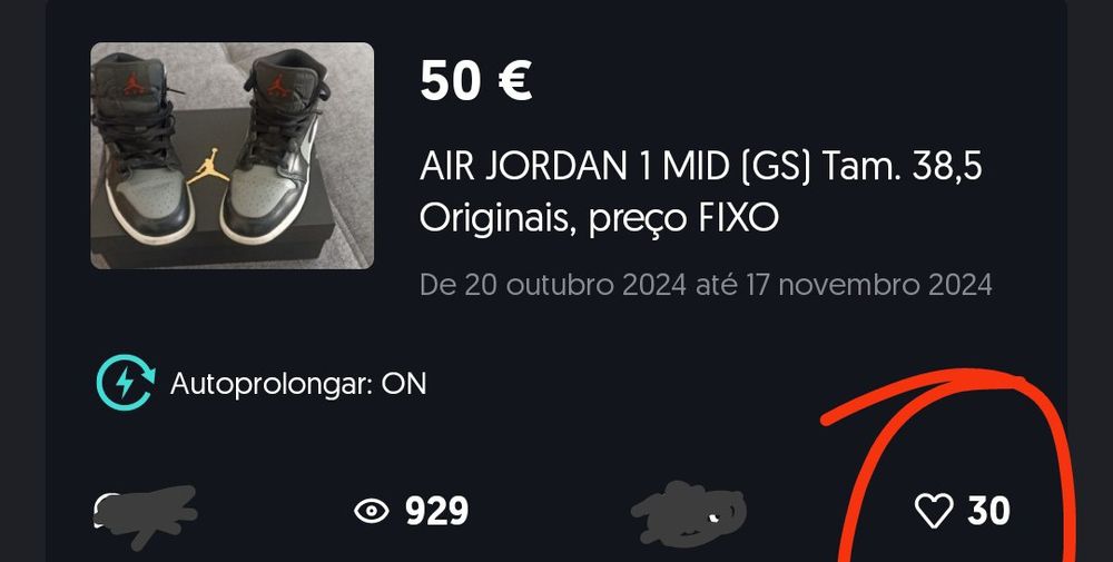 AIR JORDAN 1 MID (GS) Tam. 38,5 Originais