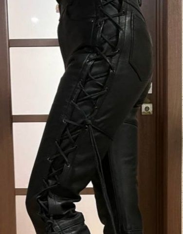 Жіночі шкіряні штани байкерські 44-46