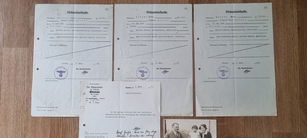 1910 - 1939 Akty urodzenia i pocztowki