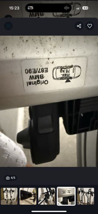 Bagaznik dachowy rowerowy z belkami E90 E98