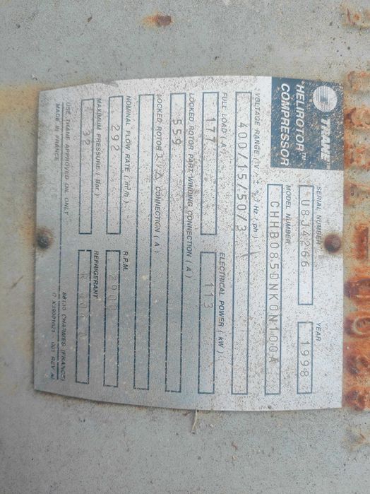 Sprężarka chłodnicza śrubowa Trane, Bitzer