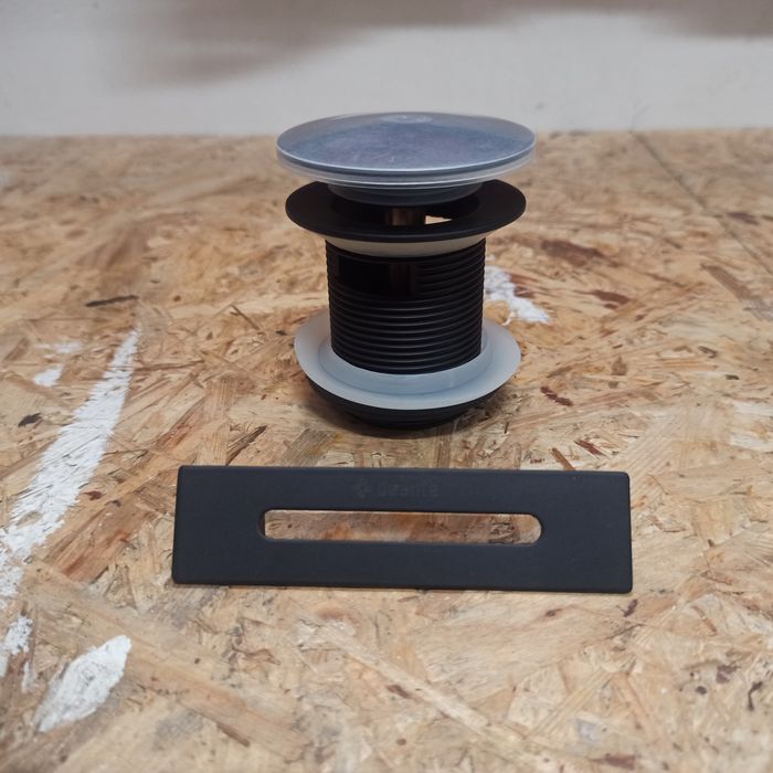 Korek do Wanny Click-Clack Black + Przelew prostokątny