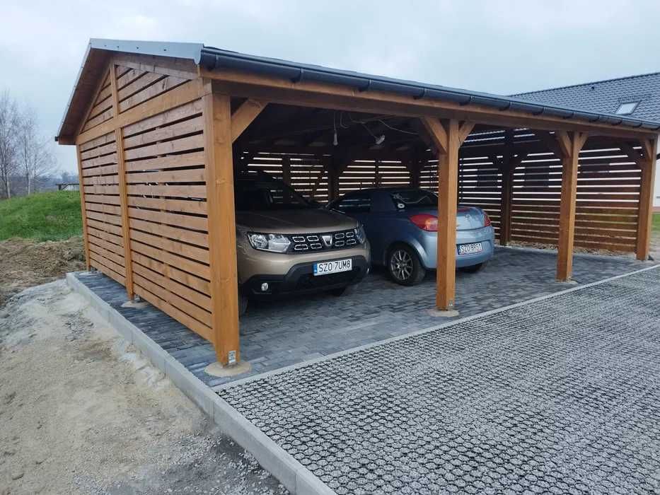 wiata 50 m2 na 3 samochody solidnie polecam