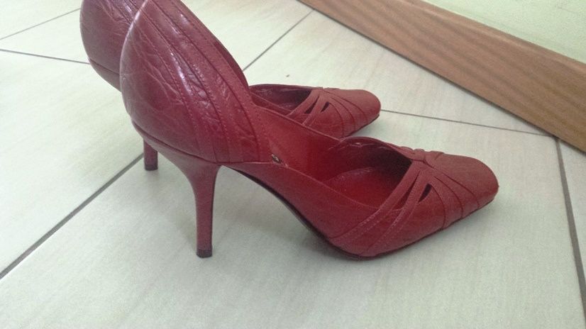 SERGIO ROSSI eleganckie czółenka bordo 36,5 nowe